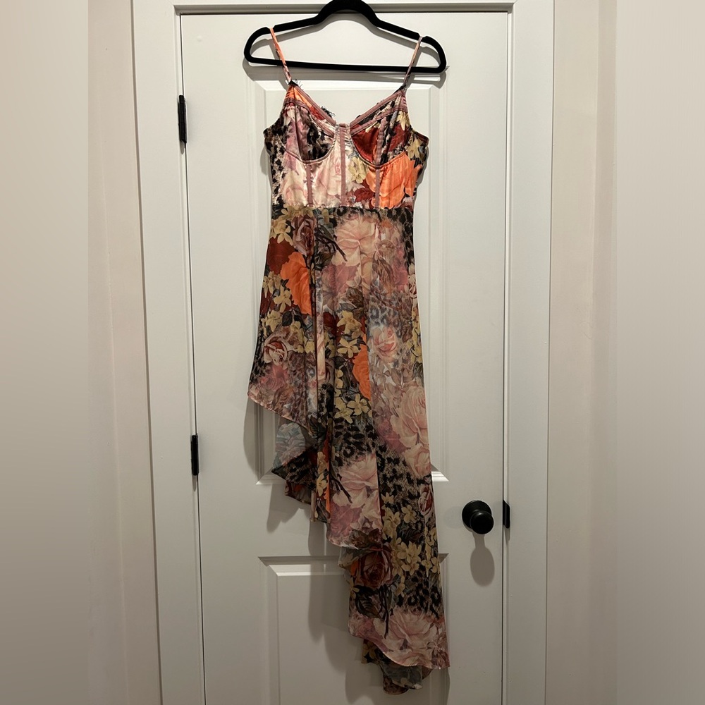 Missguided Floral Asymmetrical High-Low Dress | Size US